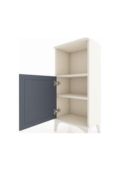 Arges Komodin 2 Raflı Tek Kapaklı 44x30x96 Aytaşı-antrasit Aytaşı