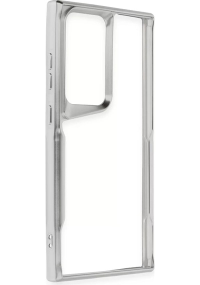 Newface Samsung Galaxy S24 Ultra Kılıf Boyi Silikon Kapak - Gümüş