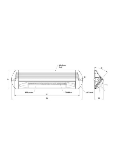Sanel 30cm Dış Led Aydınlatma 12v/24v Su Geçirmez