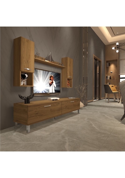 Decoraktiv Eko 5da Mdf Std Krom Ayaklı Tv Ünitesi Tv Sehpası Pera