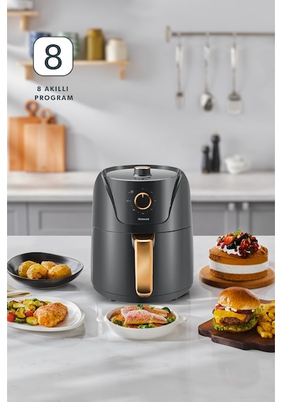 Homend Airfryday 2505h 8 Farklı Programlı, Yağsız fritöz 4.3 Litre Airfryer