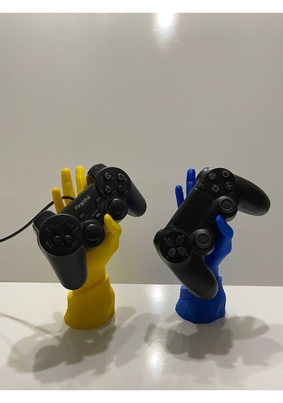 Sarı & Lacivert El Şeklinde Oyun Kolu Standı Pc&ps3&ps4&ps5 Uyumlu