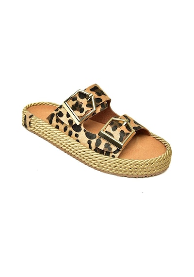 Fox Shoes U596030202 Leopar Süet Kadın Terlik Leopar-süet Leopar