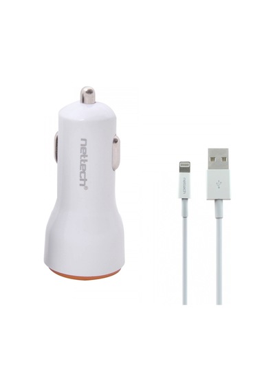 Nettech Nt-13 5w 2 Çıkışlı Lightning Kablo + Araç Şarj Aleti