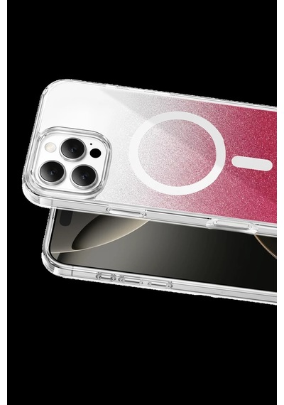 Onegif Apple iPhone Uyumlu 16 Pro Max Sora Simli Magsafe Kapak - Kırmızı Bz8683140937942