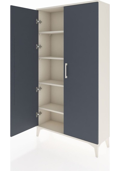 Arges Dolap 4 Raflı 2 Kapaklı 88x30x163 Aytaşı-antrasit Aytaşı