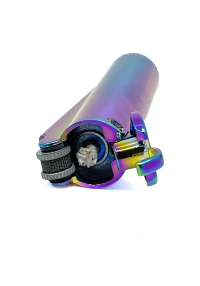Clipper Metal Benzinli Çakmak - Icy Rainbow Özel Metal Kutulu Mavi