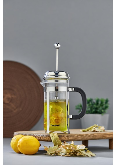 Cooker 350 Ml Cam French Press Gümüş