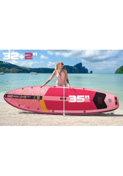 Air Power Pink Şişme Paddle Board Sup Seti 335 X 86 X 15 Cm Çift Taraflı Kürekli, Woven Drop Stitch, 175 Taşıma Kapasiteli, Yüksek Denge Açık Mavi