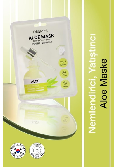 Dermal Kuru Ve Yorgun Ciltler İçin Nemlendirici Ve Canlandırıcı Aloe Kore Maskesi 23 Gr