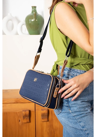 Just Polo Kadın Ayarlanabilir Uzun Askılı Omuz Çantası Ebat 17x27 Lacivert Camel Yeni