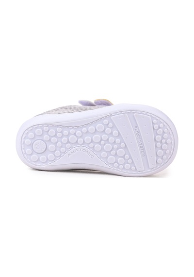 Kiko Kids Textile Cırtlı Erkek Bebek Spor Ayakkabı Gri - Sarı