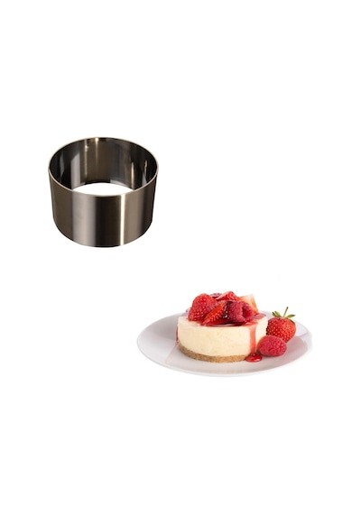 Parfe Kalıbı / Yuvarlak Tekli Küçük Pasta Kalıbı 9 Cm Metal Gri Diğer