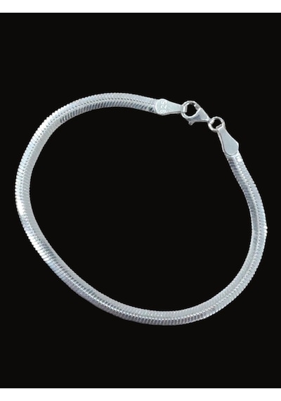 Balık Sırtı Gümüş Bileklik Unisex Balıksırtı Model Gümüş Bileklik Taşsız Bileklik 5 Mm
