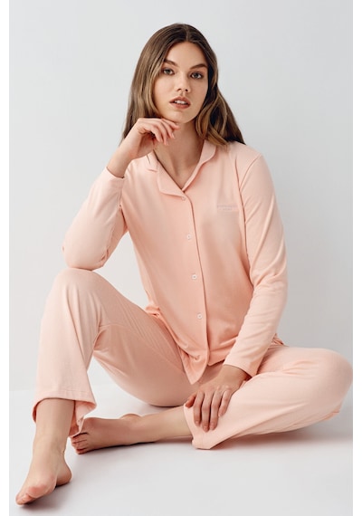 Pierre Cardin Kadın Turuncu Gömlek Pijama Turuncu