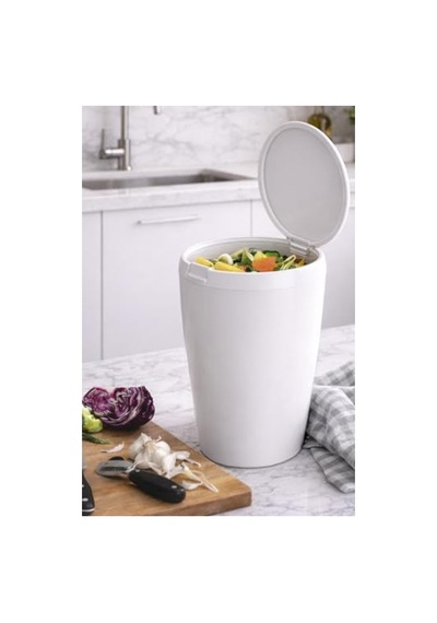 Beyaz Renk 6 Lt Banyo Mutfak Tezgah Üstü Çöp Kovası 6998