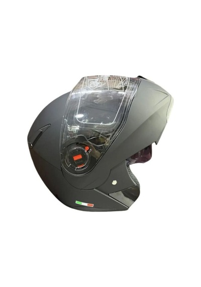 Motoanl Motosiklet Güneş Vizörlü Çene Açılır Kask Mat Siyah