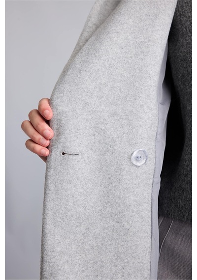 Defacto Regular Fit Kapüşonlu Kuşaklı Kaşe Kaban I1001ax26wngr76 Gri-gr76