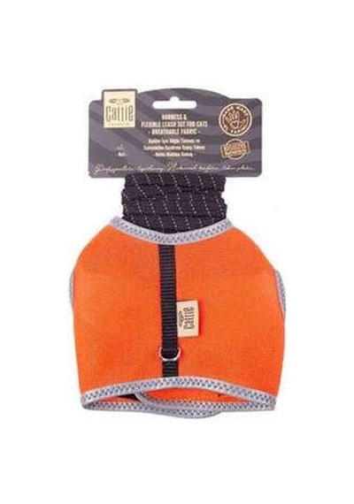 Havalı Dokuma Kedi Ve Gezdirme Tasması Large Turuncu 1,5x-30-40 Cm