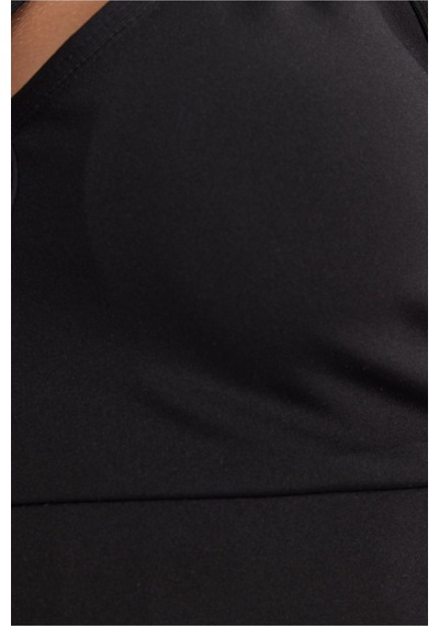 Tudors Kadın Slim Fit Dar Kesim Çapraz Bağlamalı Askılı V Yaka Siyah Crop -51182