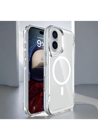 Apple iPhone 17 Uyumlu Magsafe Özellikli Özel Tasarım Şeffaf Kapak