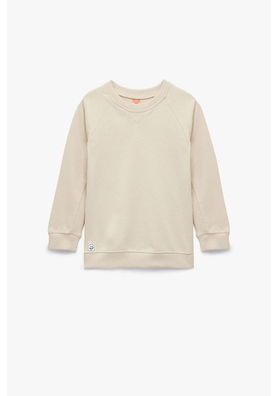 Koton Erkek Bebek Pamuklu Şardonlu Uzun Kollu Bisiklet Yaka Sweatshirt Ekru