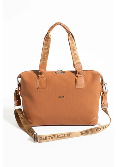 Just Polo Kadın Büyük Valiz Boy Ayarlanabilir Askılı Lüks El Ve Omuz Çantası Shopper Taba