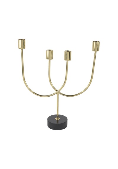 Mikasa Moor Gold Siyah 4 Kollu Şamdan Altın - Siyah