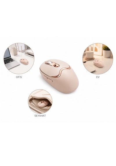 Ergonomik Tasarımlı Kablosuz Mouse Bluetooth Ve Usb Alıcılı Belirtilmemiş