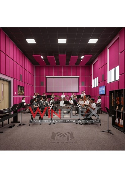 Akustik Kumaş Kaplı Panel-60x240cm Fuşya