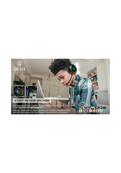 Gm-019 Akz 3d Oyuncu Kulaklığı Kablolu Işıklı Stereo Rgb Usb Işıklı Kablolu Oyuncu Prof Gamer