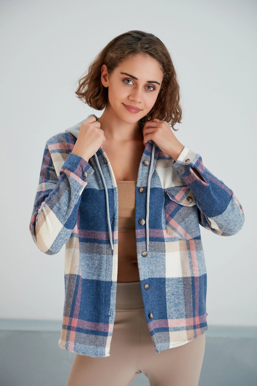 Pikka Online Kadın Çok Renkli Soft Mavi Oduncu Oversize Ceket Gömlek Kahverengi - Mavi Pikka Online Kadın Çok Renkli Soft Mavi Oduncu Oversize Ceket Gömlek Kahverengi - Mavi
