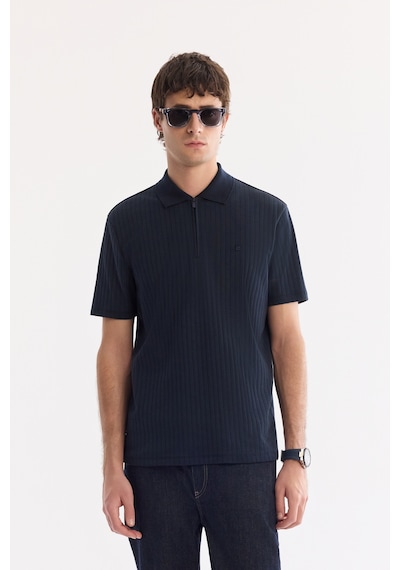 Avva Erkek Lacivert Kıvrılmaz Polo Yaka Fermuarlı %100 Pamuk Regular Fit T-shirt A61y1038 Avva Erkek Lacivert Kıvrılmaz Polo Yaka Fermuarlı %100 Pamuk Regular Fit T-shirt A61y1038