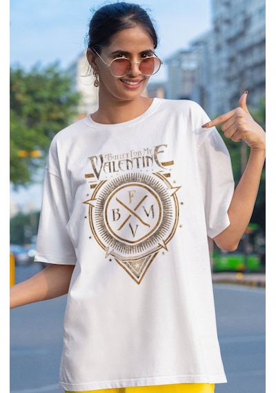 Sevbano Bullet For My Valentine Rock Metal Müzik Grubu Baskılı Unisex Ove Beyaz