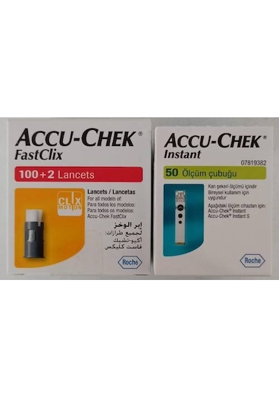 Accu-Chek Fastclix 102'li + Accu-Chek Instant 50 Adet Strip