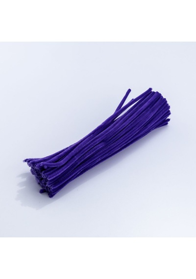 25'li Mor Renkli Şönil, Eğitici Şönil Seti, Tüylü Tel, 30 Cm, Peluş Tel