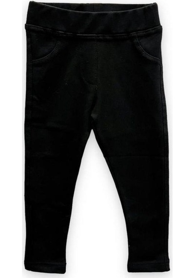 Woo Rage Kız Çocuk Beli Lastikli Pamuklu Tayt Pantolon-11455 SiYAH