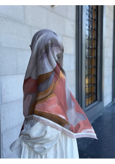 Qalortex Scarf Pamuklu Amber Desen Eşarp-somon