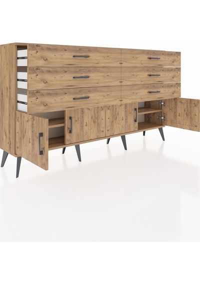 Arges Konsol 2 Raflı 6 Çekmeceli 4 Kapaklı 176x30x99 Çam-çam Çam-çam Arges Konsol 2 Raflı 6 Çekmeceli 4 Kapaklı 176x30x99 Çam-çam Çam-çam