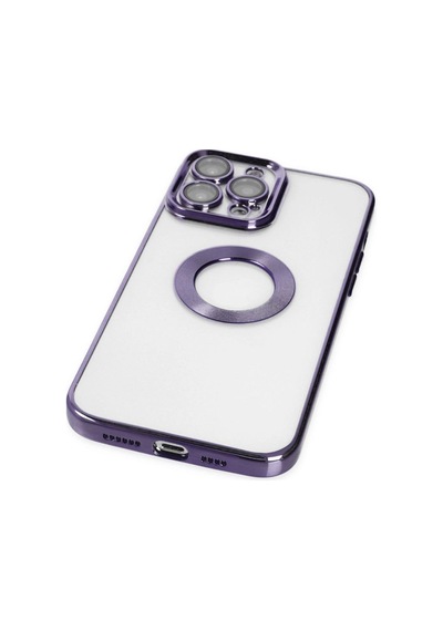Apple İphone Uyumlu 14 Pro Max Kılıf Slot Silikon - Mor Çok Renkli