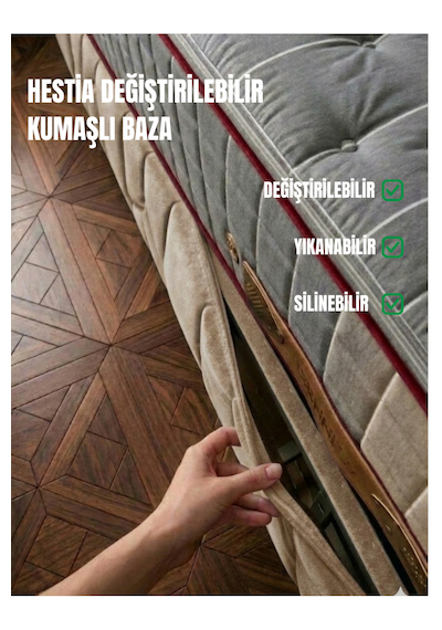 Hestia Çift Kişilik Sandıklı Baza Başlık Seti 160 x 200