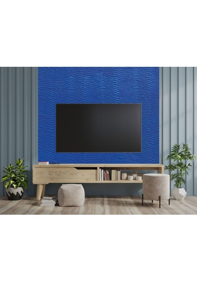 Tink 3d Kendinden Yapışkanlı Akustik Keçe Panel Duvar Kağıdı Desenli 52x98 Cm 2 Adet 1 M² Mavi