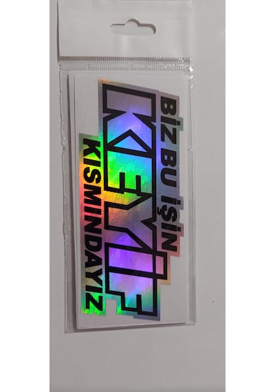 Miyrem Oto Aksesuar-biz Bu İşin Keyif Kısmındayız Hologramlı Siyah Yazı Sticker -13 X 6 Cm 13 X 6 Cm