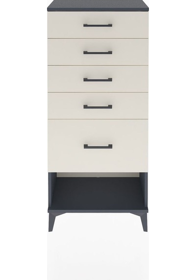 Arges Dolap 5 Çekmeceli 60x30x134 Antrasit-aytaşı Antrasit