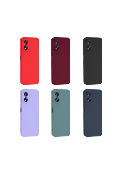 Oppo A38 Kılıf Yumuşak Silikon Kamera Korumalı Lansman Pazarplus Koyu Mor