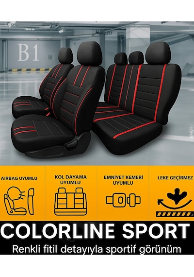 Mercedes S Serisi 2014 Ve Sonrası Uyumlu Colorline Sport Deri Siy