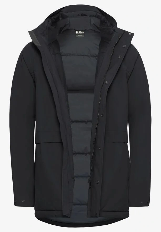 Jack Wolfskin Cold Camp Coat Erkek Out.wp Mont Siyah