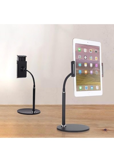 Ga20 360 Ayarlı Metal Standlı Masa Üstü Metal Gövde Tablet Tutucu Telefon Standı Kaymaz Taban