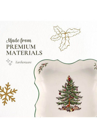 Spode Christmas Tree Devonia Tray 20cm / 8in - Kare Servis Ve Sunum Tabağı