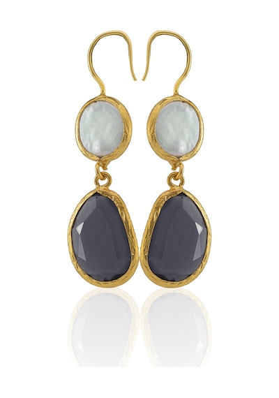 Kadir Jewellery 22 Ayar Altın Kaplama Kadın İnci Küpe -el İşçiliği Ve Hipoalerjenik Küpe Mor 76194217